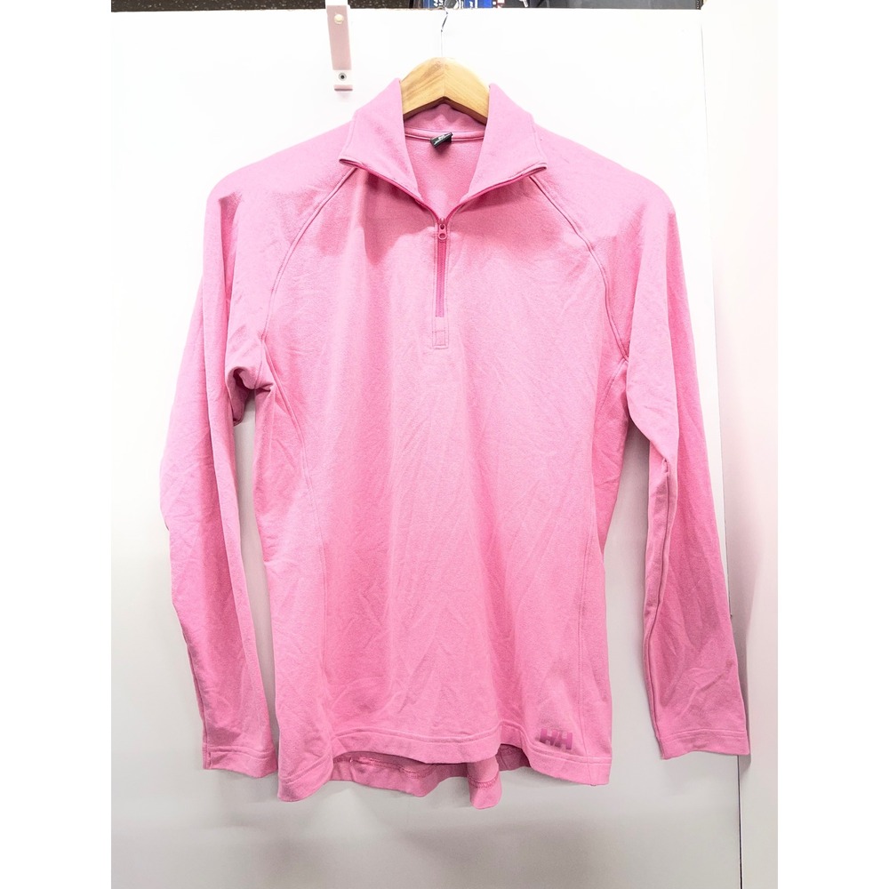 Helly Hansen Womens Pink Quarter Zip Pullover Long Sleeve Performance Top Size M